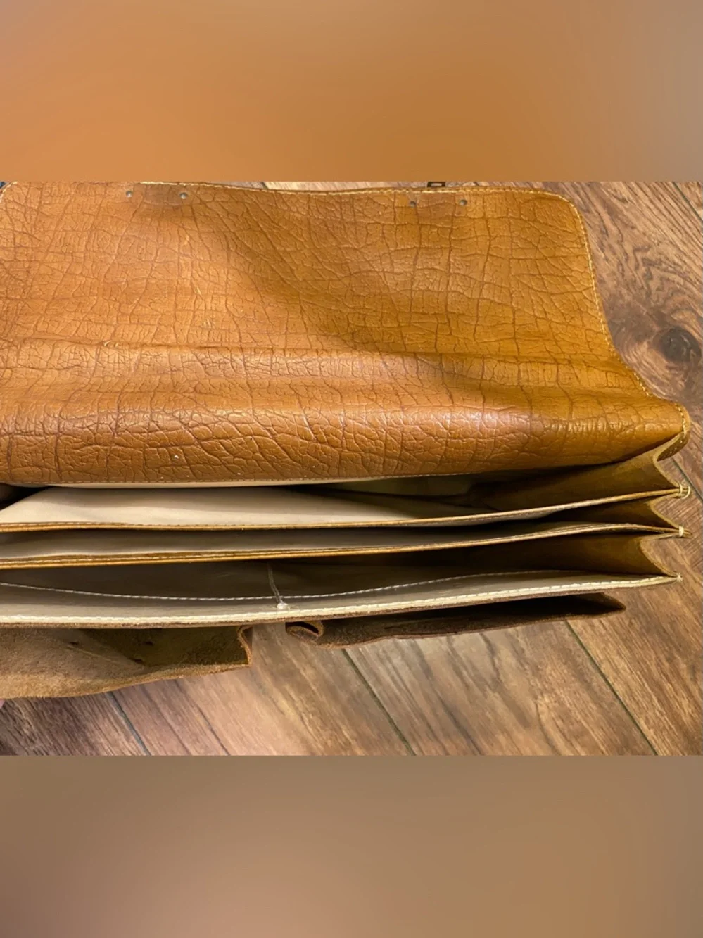 Classic Tan Leather Briefcase